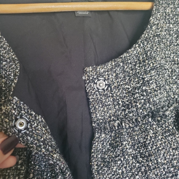 Halogen Ruffle Detail Tweed Jacket size Petite Large - Picture 11 of 13